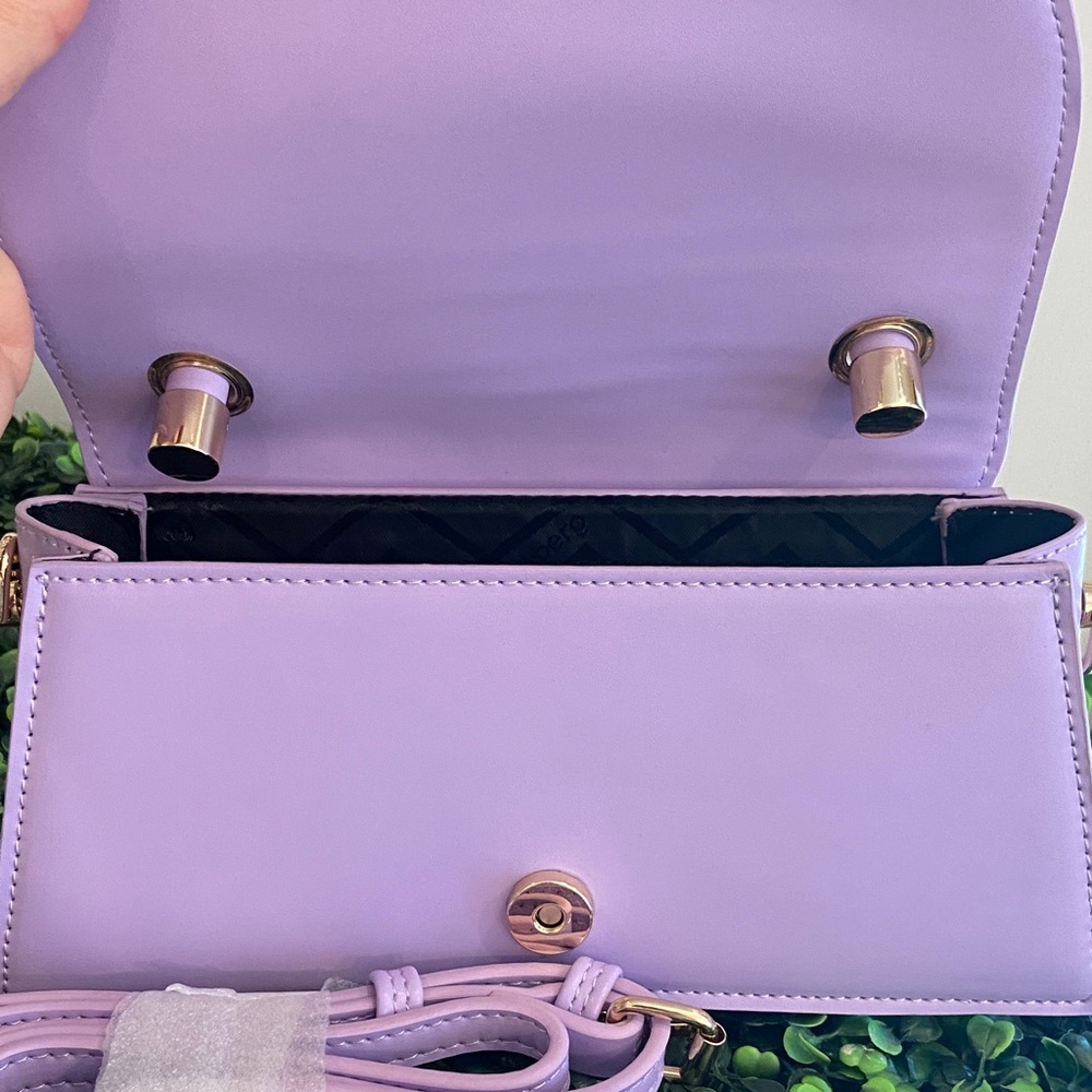 Olga Berg Lilac Top-Handle Mini Bag with Gold Hardware - Picture 7 of 7